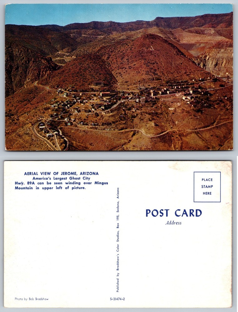 Aerial View Jerome Arizona Ghost City Postcard