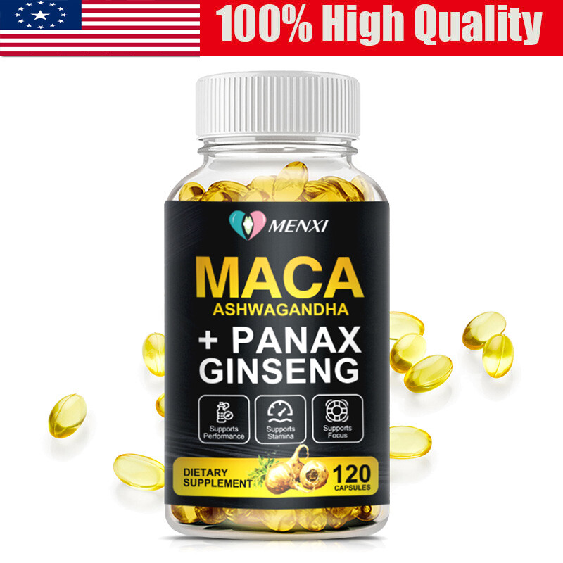 Organic Maca Root Capsules Peruvian Maca Extract for Men & Women Health Softgels