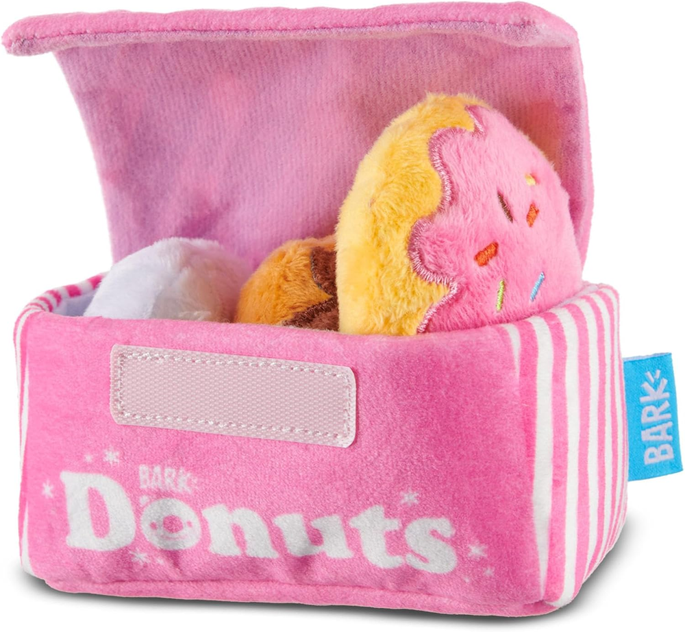 Dog Toys – Barker’S Dozen Donuts Plush 4 in 1 Multi Part Interactive Dog Toy for