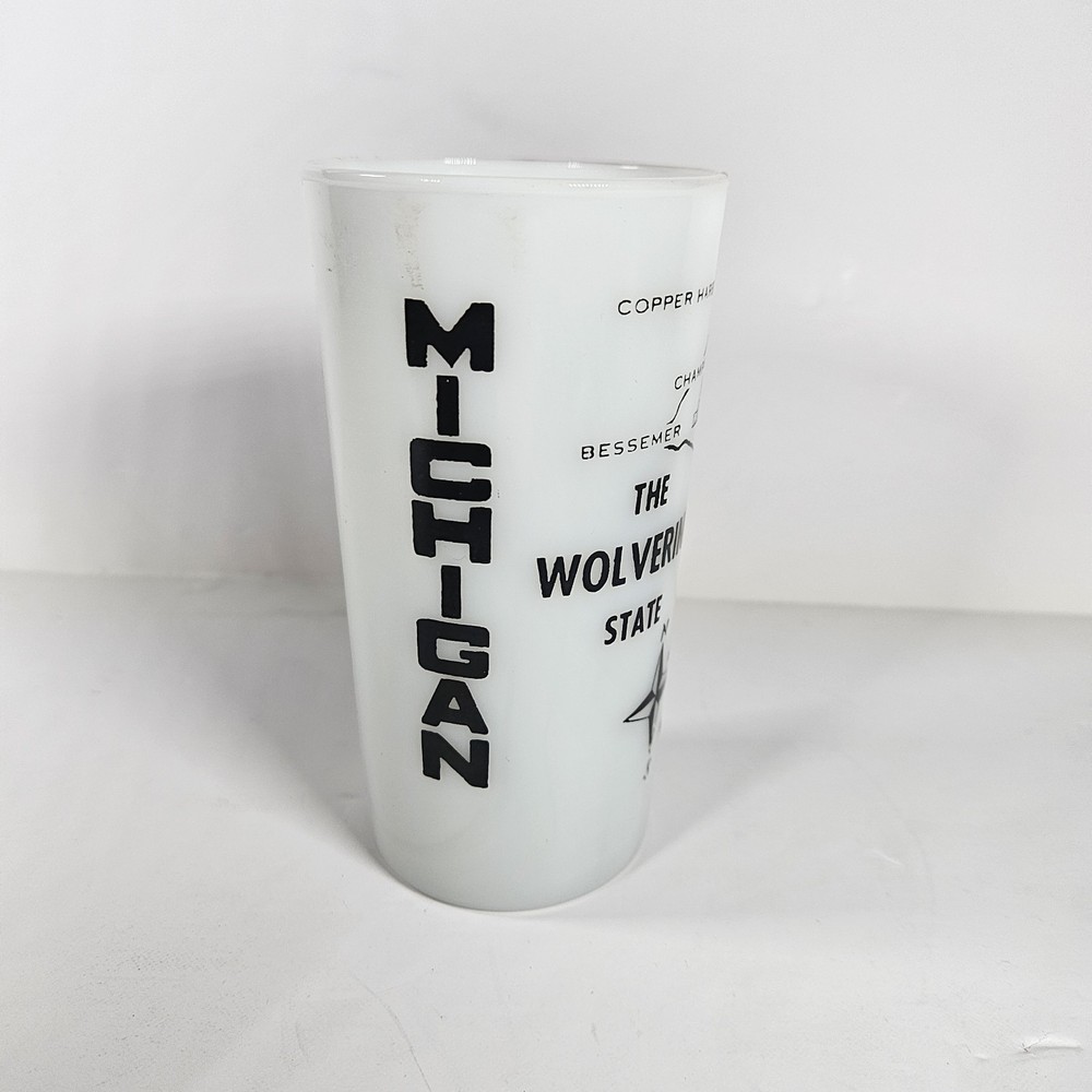 Vintage Hazel Atlas Glass Cup Michigan 