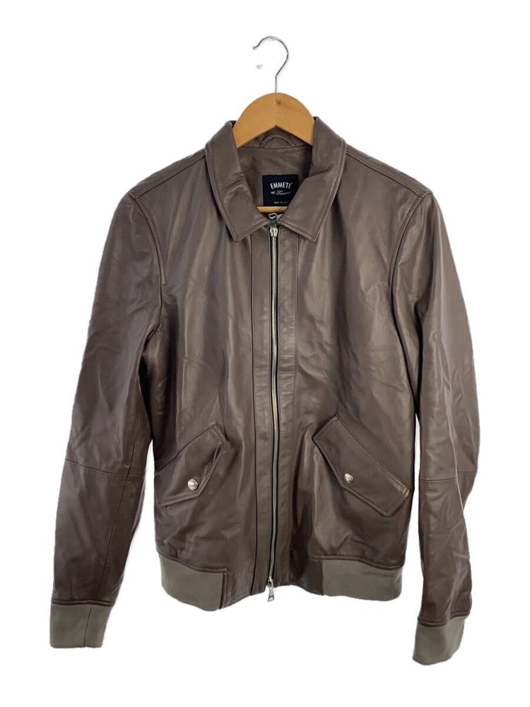 Emmeti Brown Leather Blouson Jacket Size 46 for Men