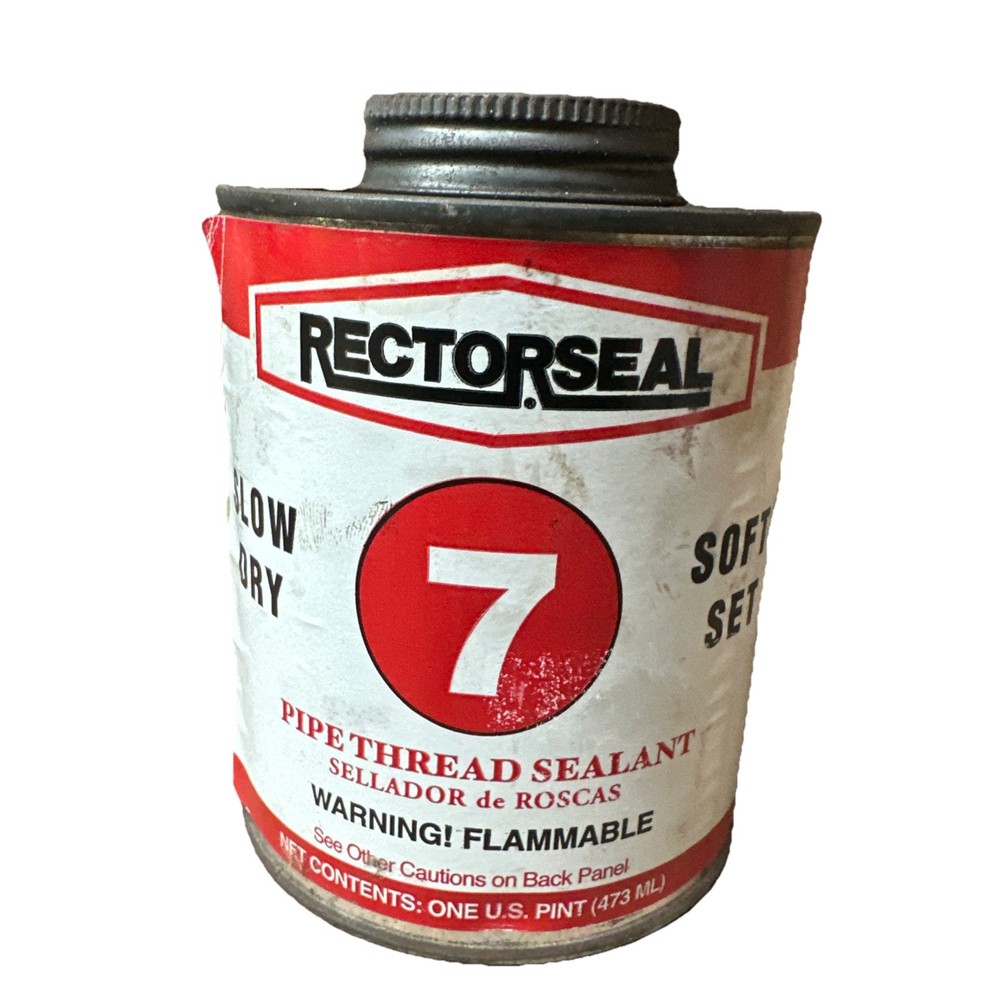 Rectorseal 17432 Pipe Thread Sealant 16 Fl Oz, Brush-Top Can, No. 7, Black,
