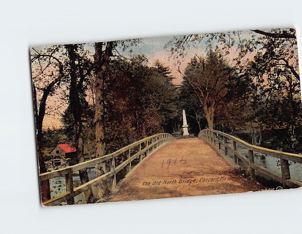 Postcard The Old North Bridge Concord Massachusetts USA