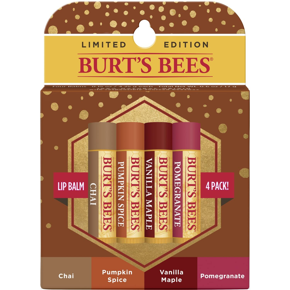 100% Natural Moisturizing Lip Balm, Winter Variety Pack, Chai Tea, Pumpkin Spice