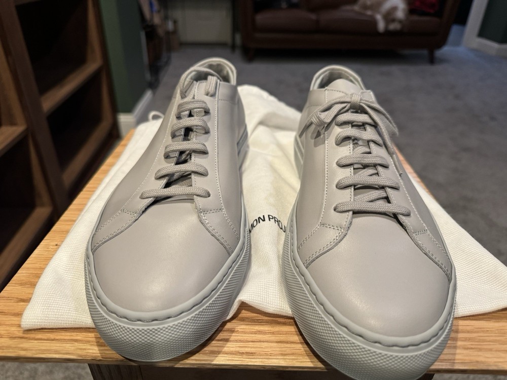 Common Projects Men's Achilles Low Top Sneakers Grey Sz 45-image