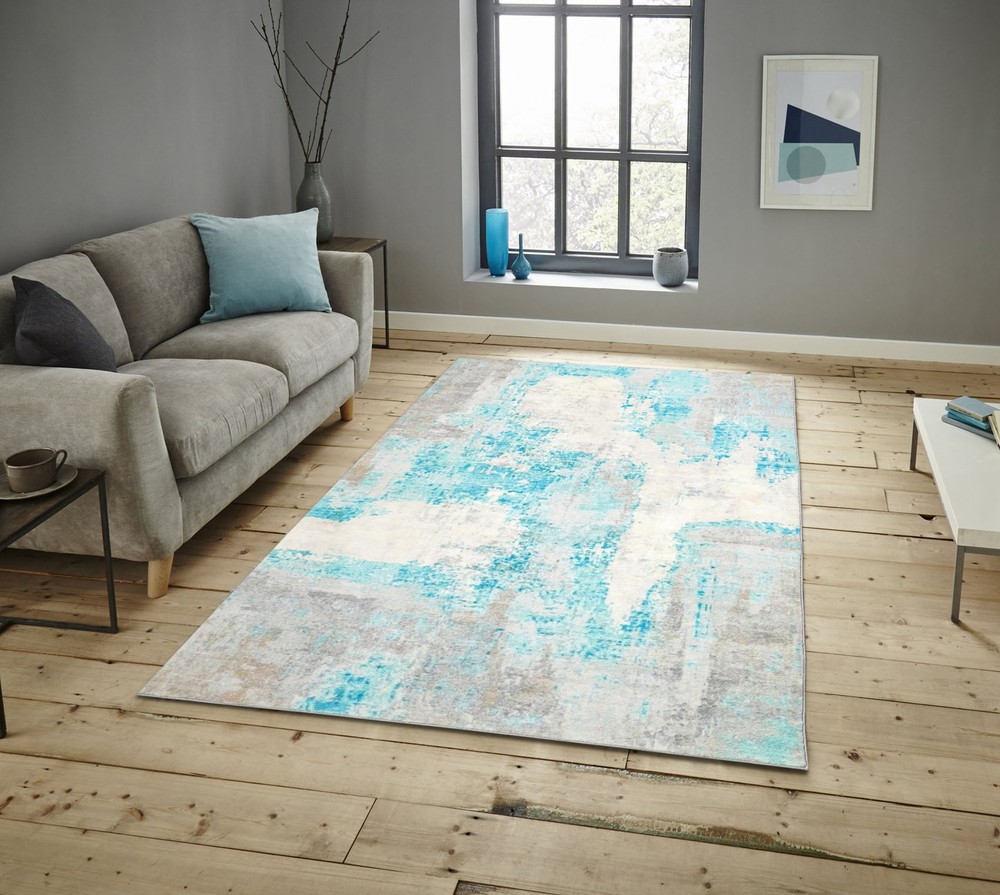 4' x 6', 5' x 7', 8' x 10' Velvety Soft full Pile Oriental Area Rug Aqua