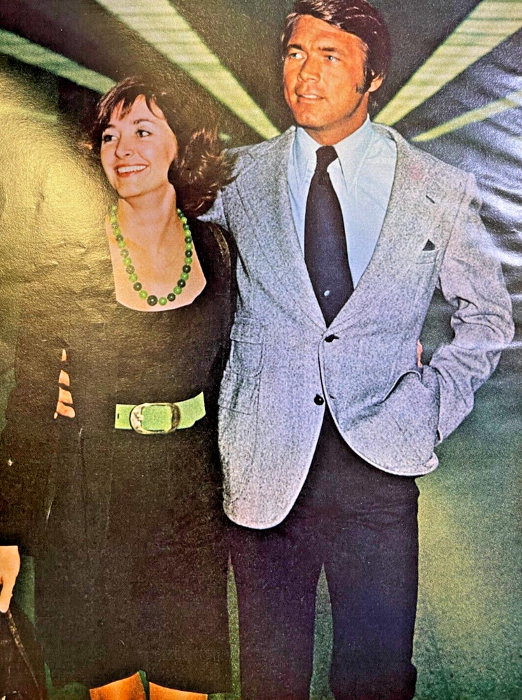 1973 Vintage Magazine Illustration Actor Chad Everett & Sheila Scott