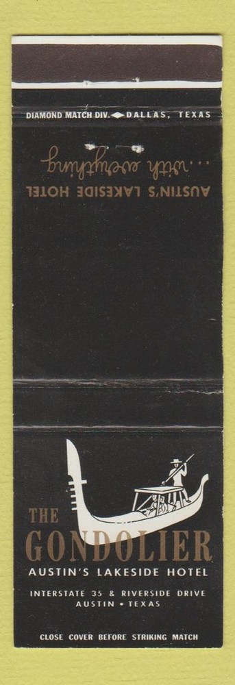 Matchbook Cover - Gondolier Hotel Austin TX WEAR
