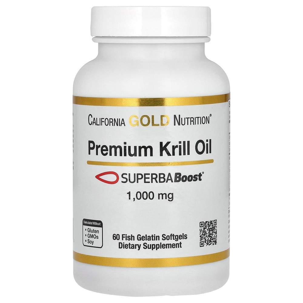 Premium Krill Oil with SUPERBABoost, 1,000 mg, 60 Fish Gelatin Softgels