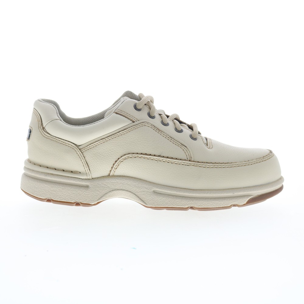 Rockport Eureka CJ1552 Mens White Wide Leather Lifestyle Sneakers Shoes