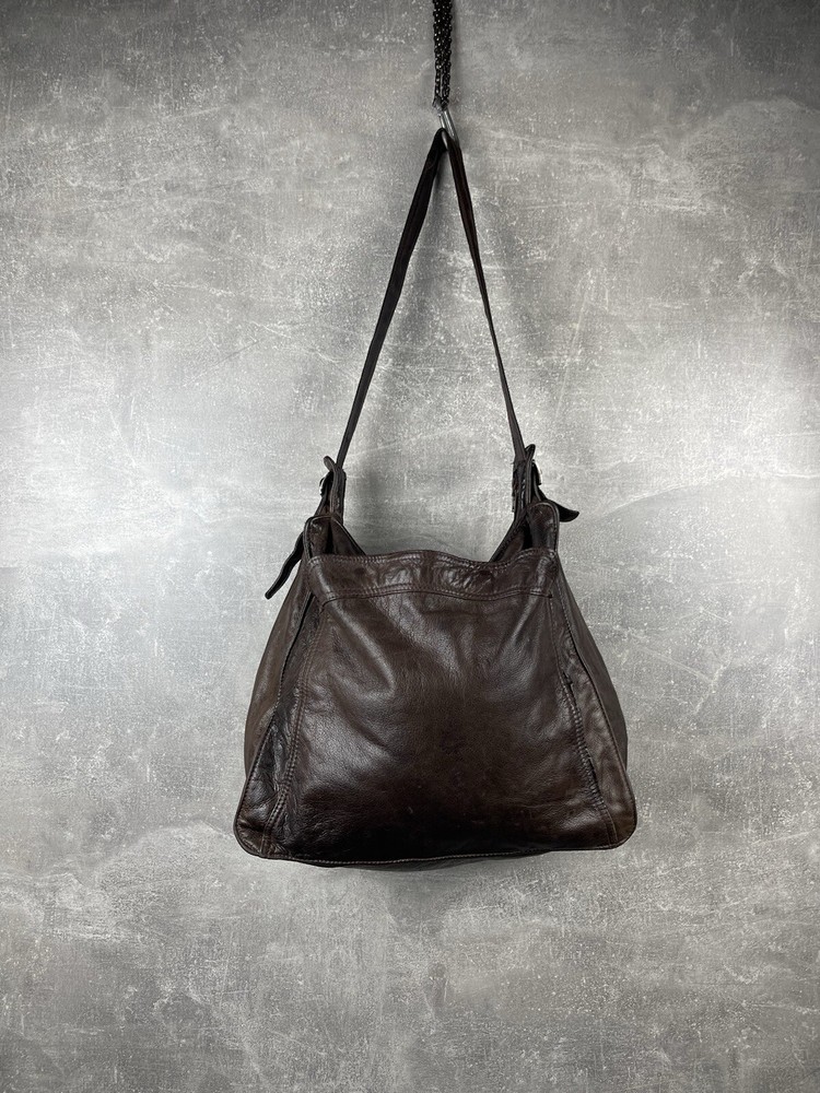 Brown Archives Italian Crafted Avant Garde Glamrock Straps Shoulder Tote Bag