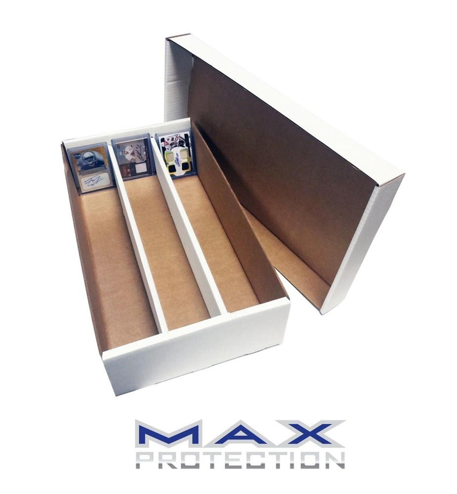 4-Pk Max Pro Super Shoe 3000ct Trading Card Storage Box Holds Toploads USA Made