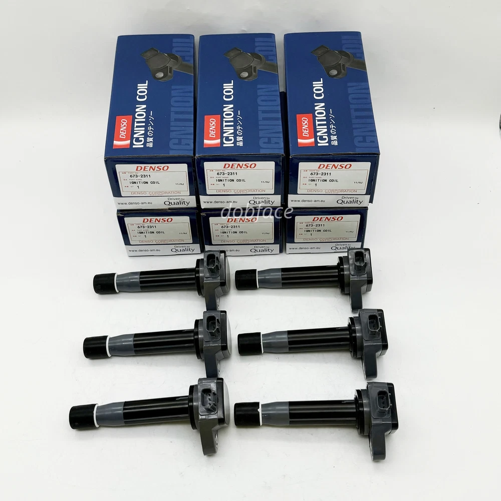 6Pcs Denso Ignition Coils 673-2311 for Honda Accord Odyssey 08-17 30520-R70-A01