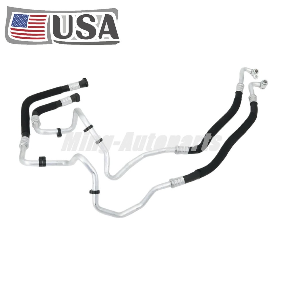 Fits BMW 535i 640i 17227636879 2x Engine Oil Cooler Line Hose Pipe Inlet&Outlet