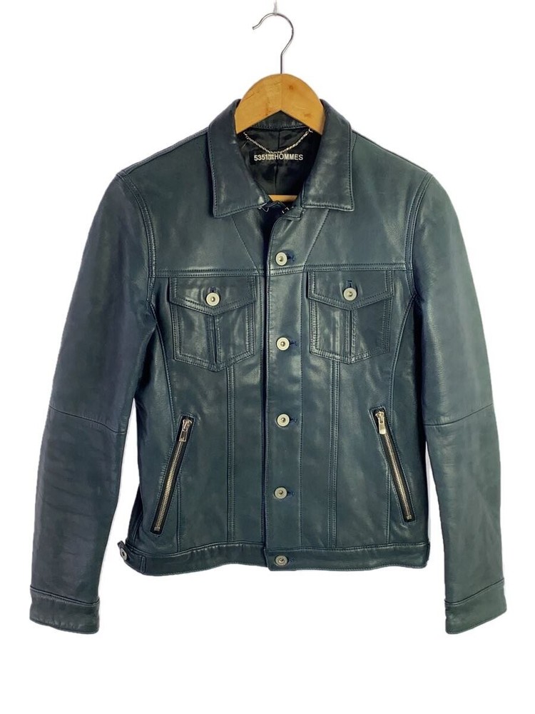 5351 Pour Les Hommes Leather Jacket Blouson/1/Goat Leather/Navy/0260090006// 350