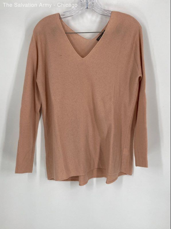 Vince Womens Camel Cashmere Long Sleeve V-Neck Pullover Sweater Size Small