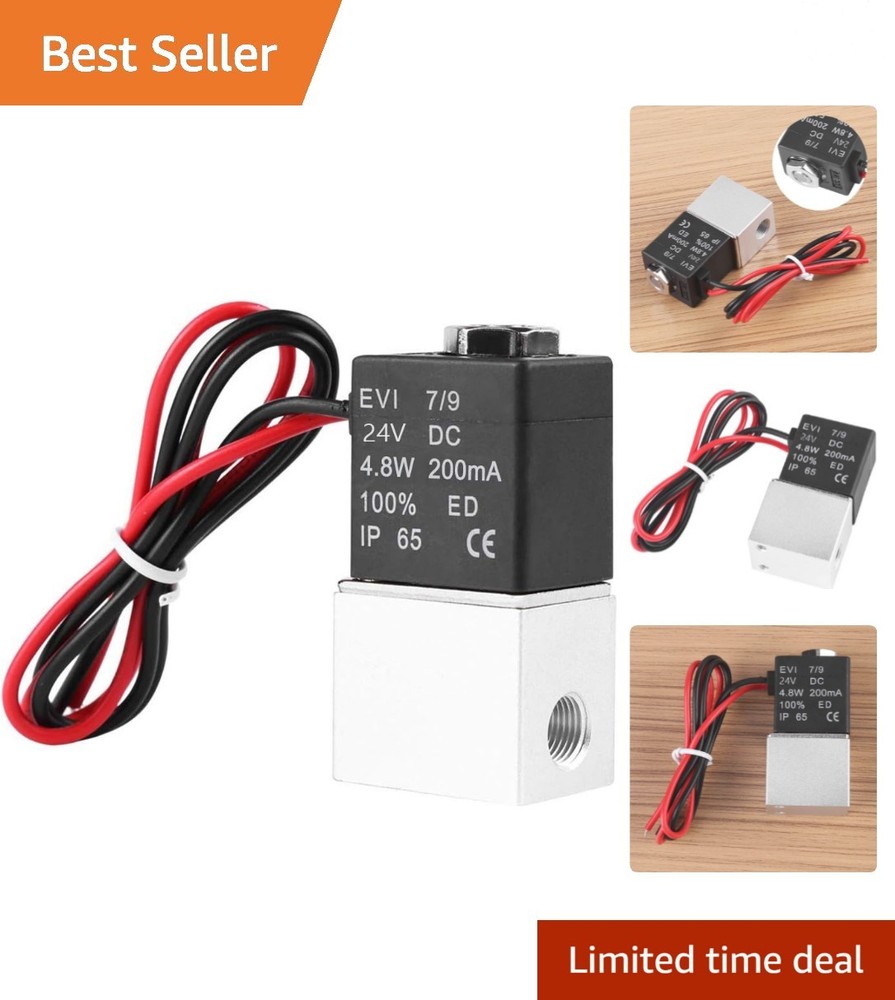 2 Way Normally Closed DC 24V Electric Solenoid Air Valve 1/4