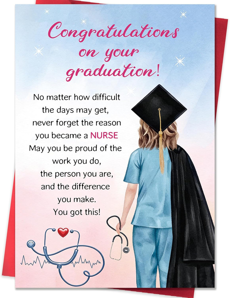 Nurse Graduation Card,2026 Nursing Graduation Gifts for Women,RN Nursing School