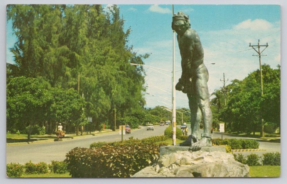 Cacique Caonabo Statue Santiago Dominican Republic Vintage Postcard