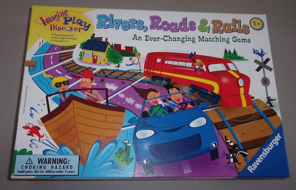 Ravensburger Rivers Roads & Rails Ever Changing Tile Matching Game 2011 Complete
