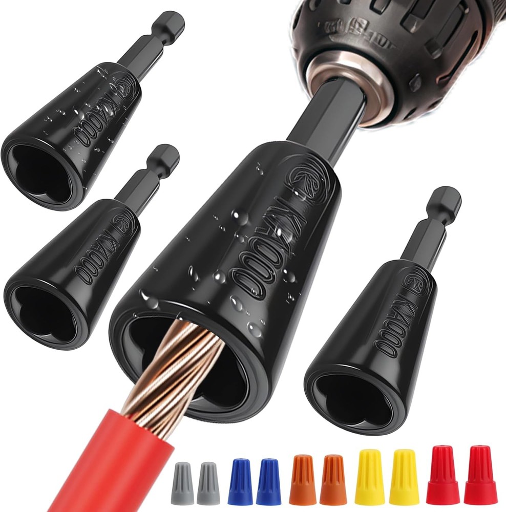 4 Pcs Upgraded Wire Twister Tool for Drill 2025 Version, Black