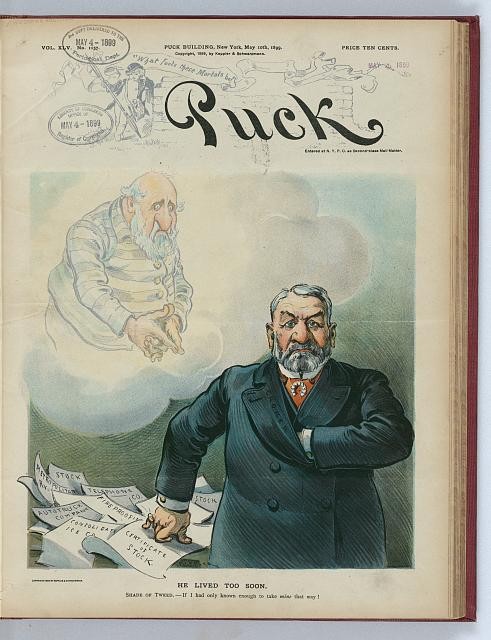 Photo:Richard Croker Boss Tweed Ghost 1899 Puck Magazine Political Cartoon