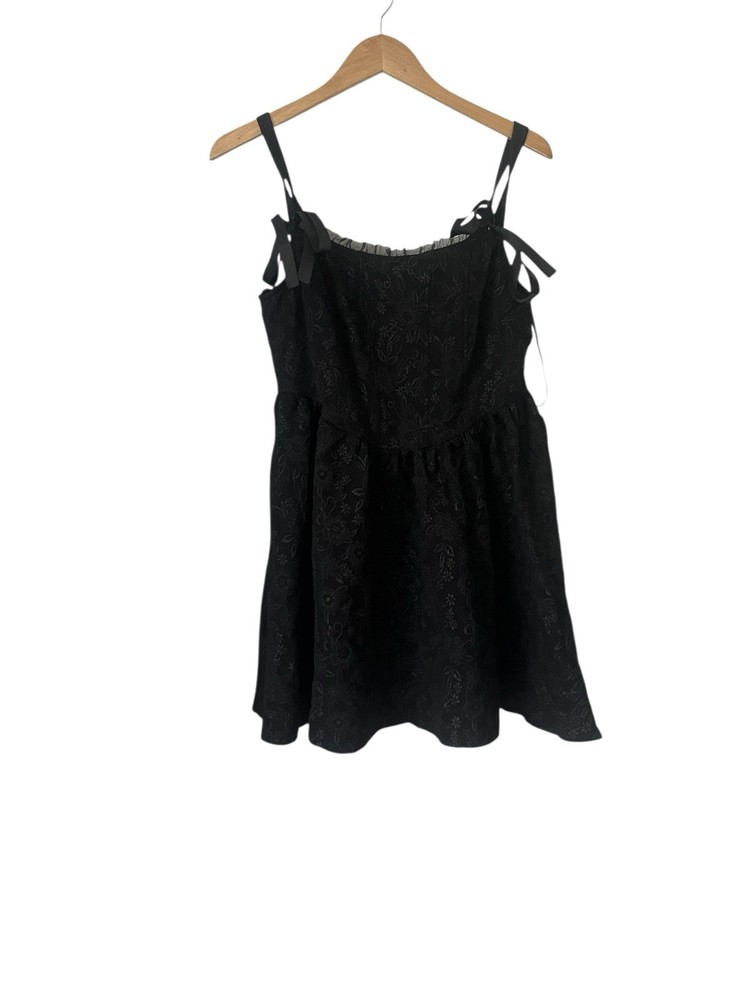 Trixxi Dress Women's Size L Sleeveless Black Floral Whimsy Goth