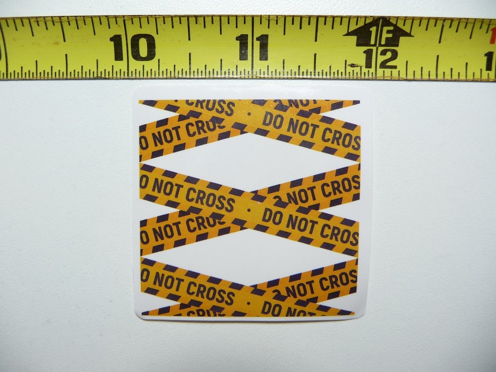 WARNING DO NOT CROSS STICKER DECAL SIGN WARNING NOTICE JOKE PRANK GAG