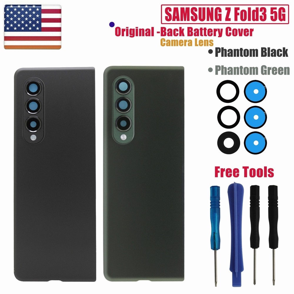 Rear Back Battery Cover + Camera Lens Glass For Samsung Galaxy Z Fold3 5G F926U