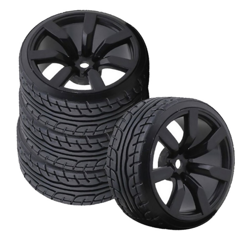 4X 12mm Hex Hub Drift Wheel Rim Tires for Tamiya TT01 TT02 1/10 RC Racing Car e