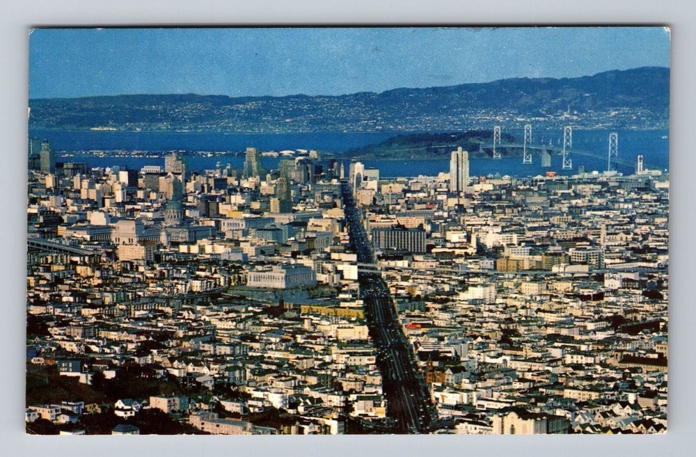California CA San Francisco Panorama The City From Twin Peaks Vintage Postcard