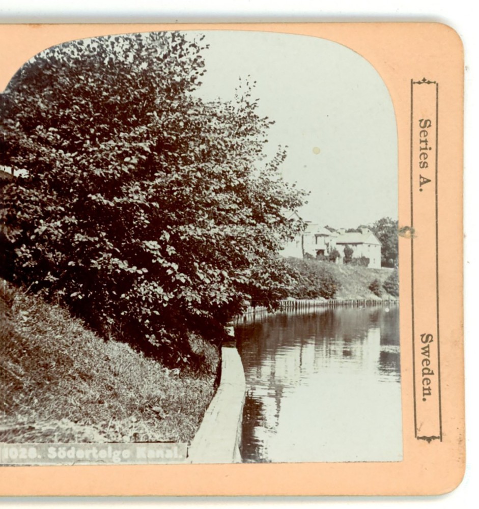 Sodertelge canal Sweden Johnson Stereoview