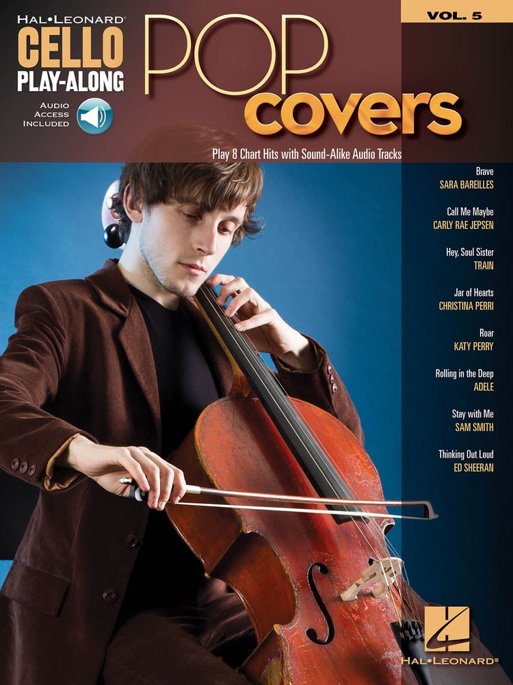 Pop Covers Cello Play-Along Vol 5 Solo Sheet Music Hal Leonard Song Book & Audio
