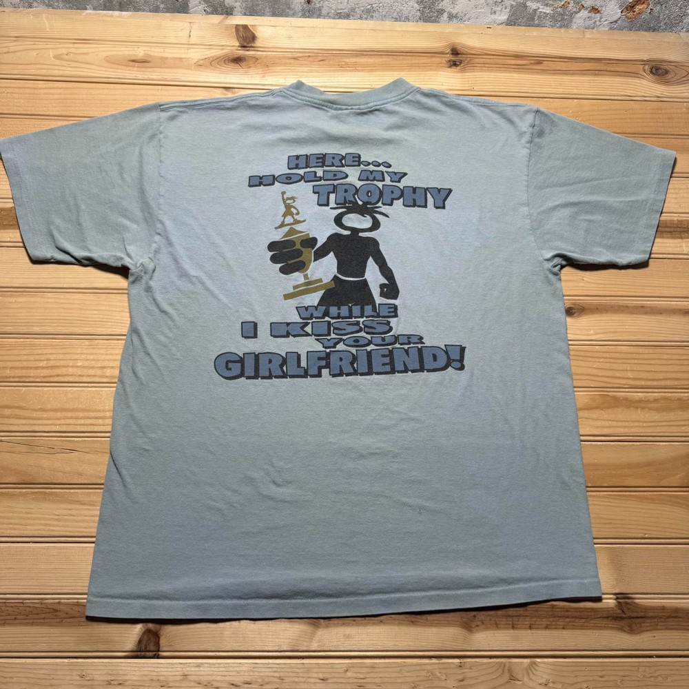 Vintage 90s Chump Hold My Trophy Single Stitch Graphic Funny T-Shirt USA Made XL