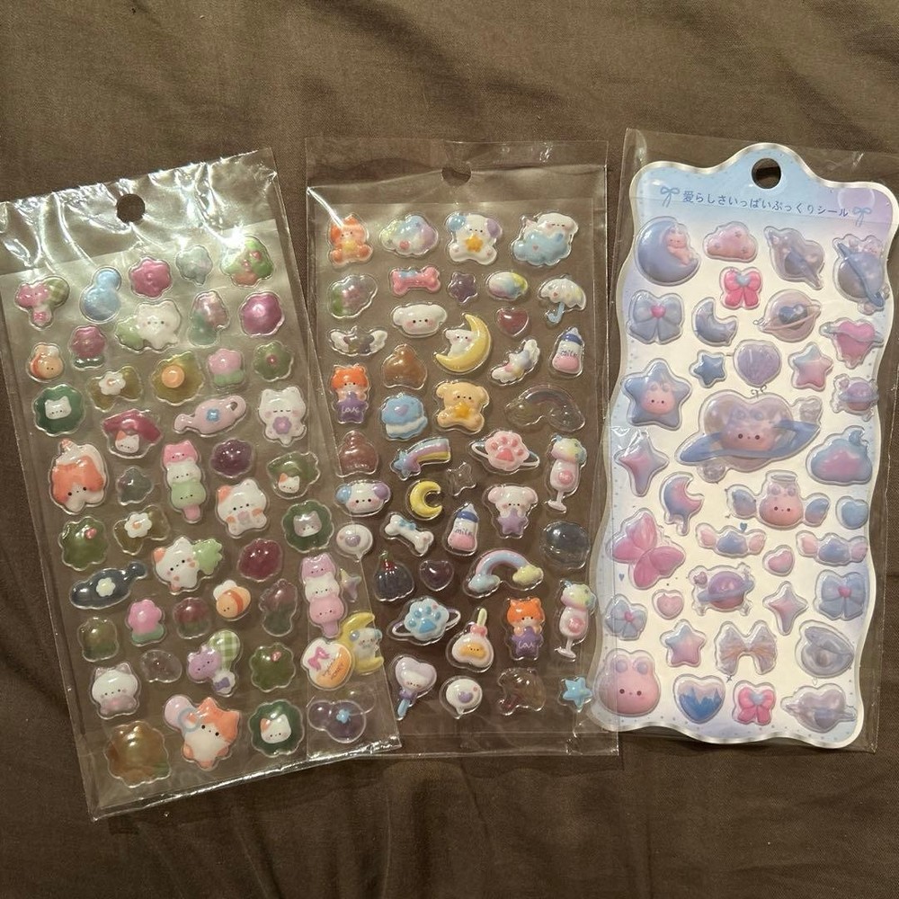 Set of 3 bonbon drop stickers #be9ffd