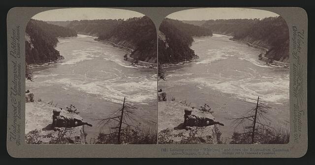 U.S.. historic photo, Looking Whirlpool down river - Canadian side - Niagara