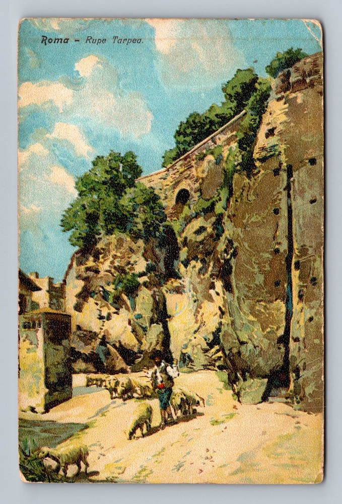 Italy- Rome Tarpeian Rock Standard Souvenir Postal Old Card PC Vintage Postcard