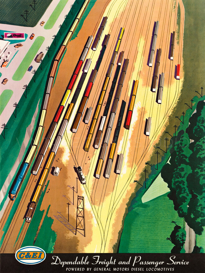 Chicago Illinois Vintage American Railroad Travel Giclee Canvas Print 18x24
