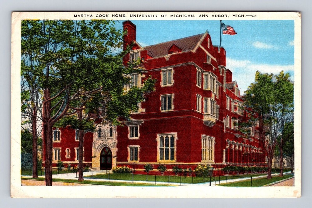 Ann Arbor MI-Michigan, U of Michigan, Martha Cook Home Vintage c1953 Postcard