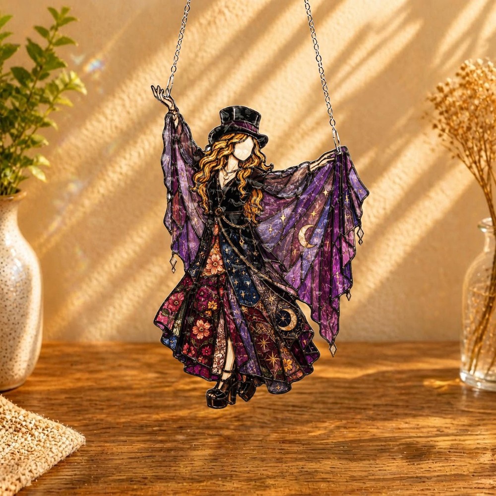Stevie Nicks Acrylic Suncatcher for Boho Witchy Fleetwood Mac Decor