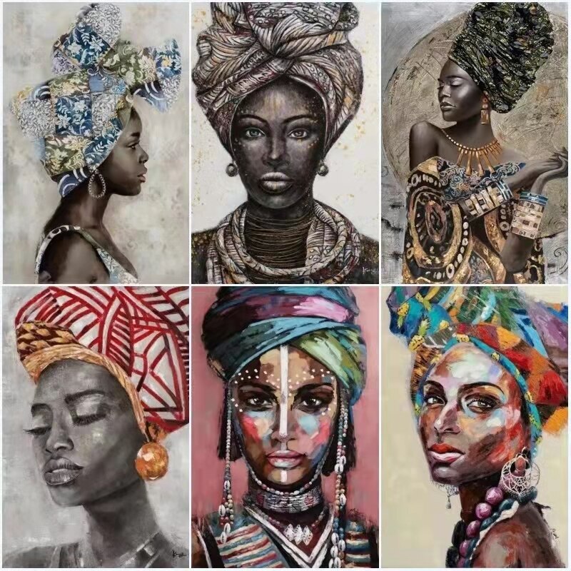 Graffiti Art Posters Print Abstract African Girl Canvas Painting Canvas Wall Art-image