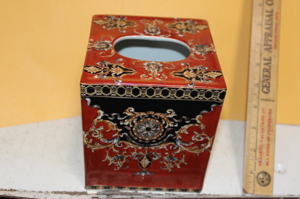 Vintage Amita Ceramic Tissue Box Cover Porcelain