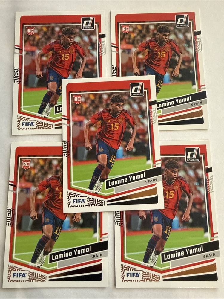 (5) Lamine Yamal 2023-24 Panini Donruss FIFA Champions #54 Rc Lot Spain Invest