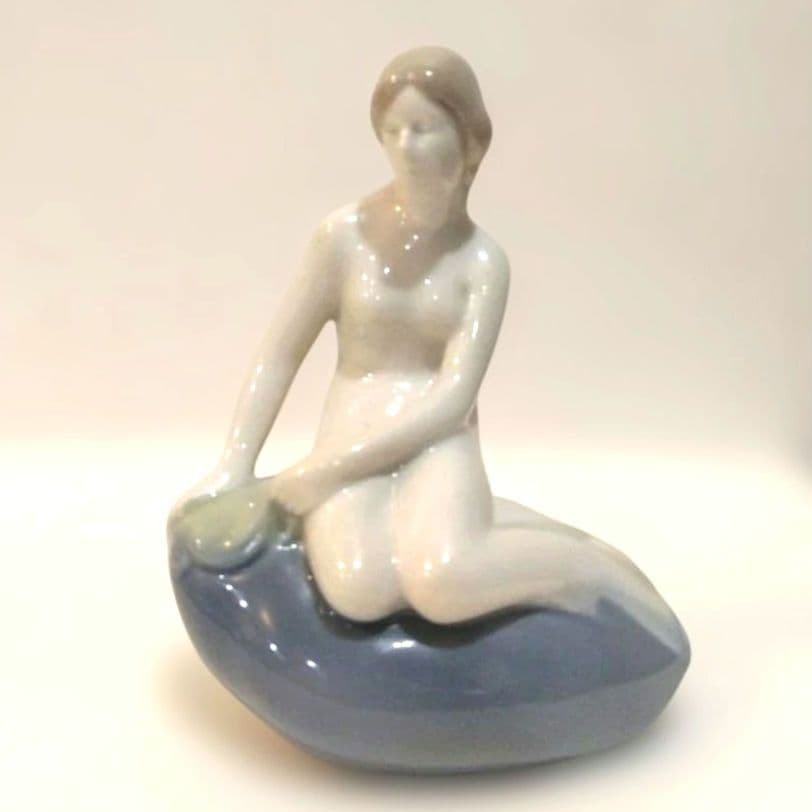 Royal Copenhagen Denmark Mermaid Figurine Ceramic Doll Used
