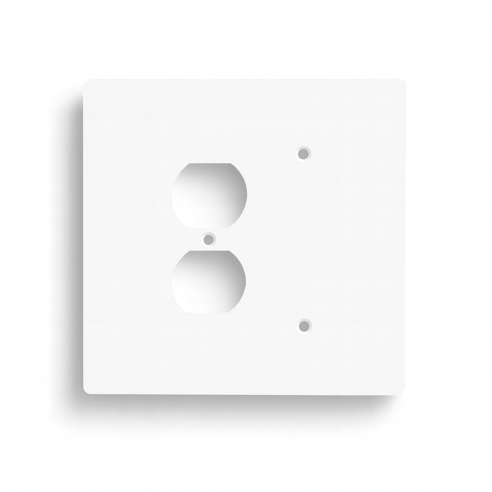 Oversize Combination Wall Plate Duplex Outlet + Blank Cover 6x6 Jumbo 2-Gang