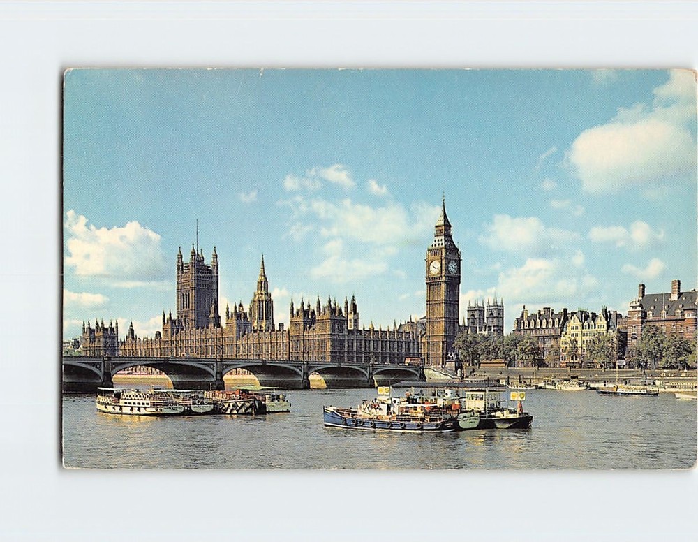 Postcard Houses of Parliament London England