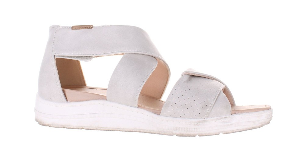 Dr Scholls Womens Time Off Beige Ankle Strap Heels Size 7.5 7822864