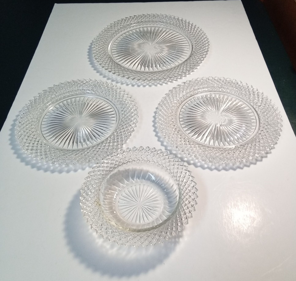 Anchor Hocking Miss America Clear Glass Dinner Salad Plates Cereal Bowl