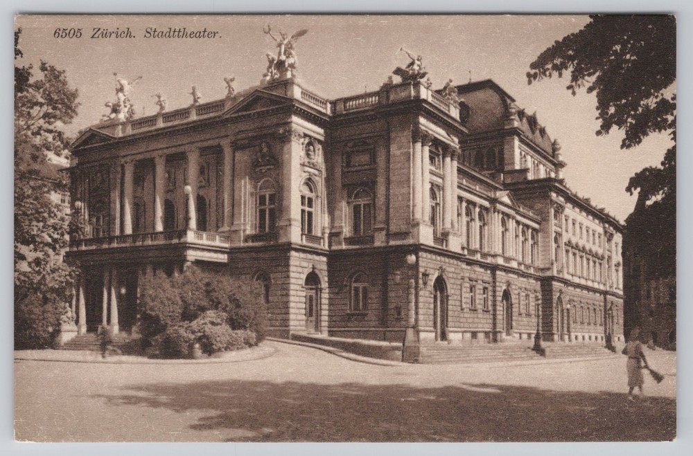 Zurich Switzerland Stadttheater Opera House Antique Postcard c. 1910s