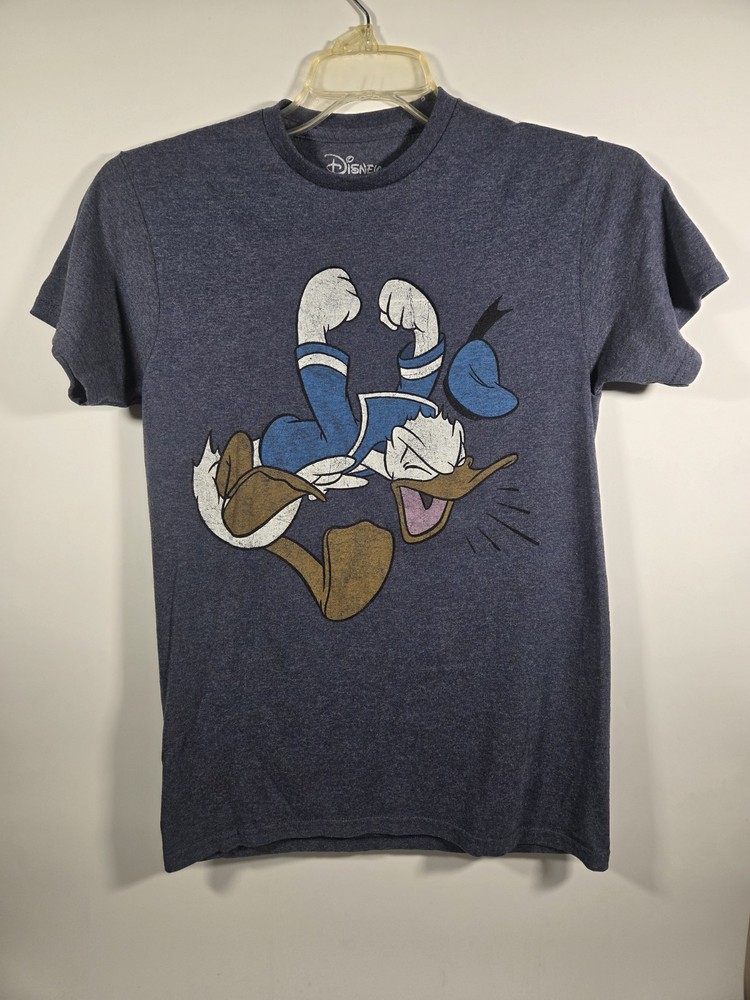 Adults Small Disney Full Size Donald Duck Tantrum T-shirt Navy 36